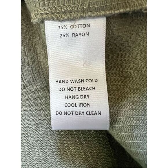 Mod Ref Olive Green Corduroy Button Front Shirt Jacket Shacket Women's XL - Picture 4 of 6